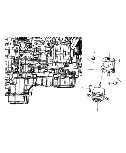 2011 Dodge Challenger Engine Mounting Right Side Diagram 1