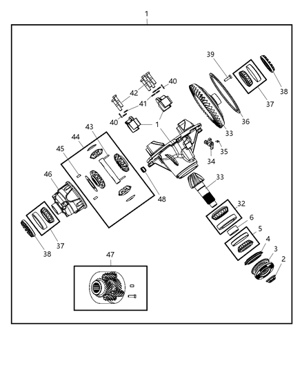 2008 Dodge Ram 5500 SPACER-Drive PINION Bearing Diagram for 68036528AA