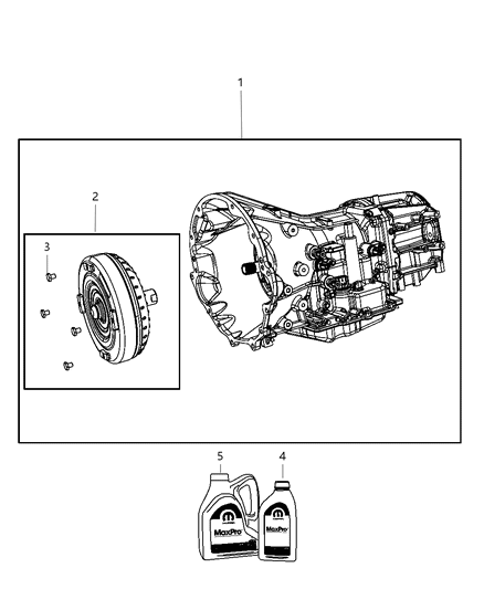 2009 Jeep Wrangler Trans Kit-With Torque Converter Diagram for 68037048AB
