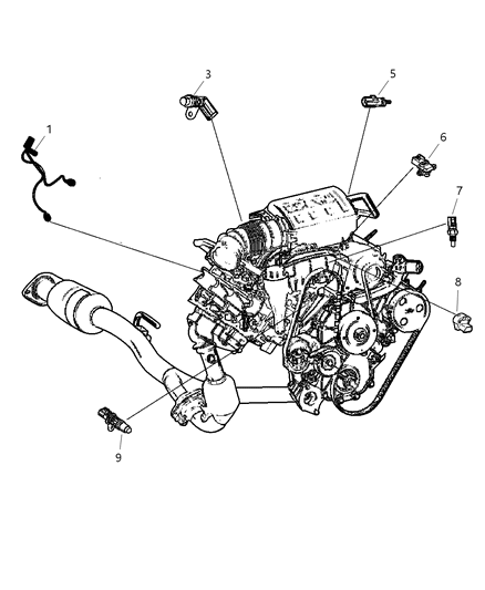 2004 Jeep Liberty Sensors - Engine Diagram 2