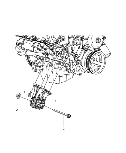 2008 Dodge Ram 1500 INSULATOR-Engine Mount Diagram for 55398588AA