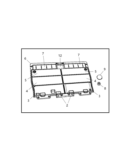 2009 Chrysler Town & Country Load Floor, Stow-N-Go Quad Diagram