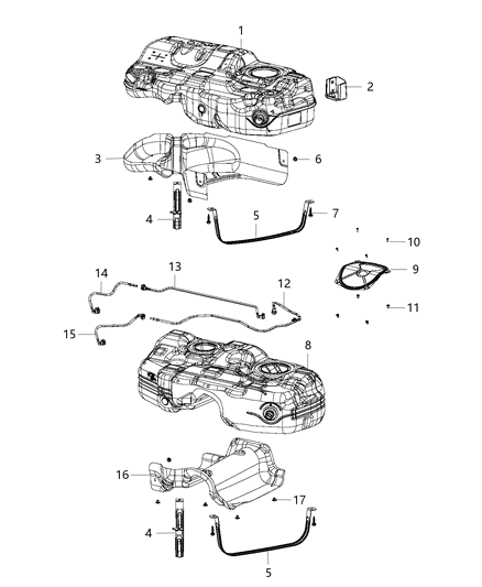2016 Jeep Cherokee Strap-Fuel Tank Diagram for 68104839AC