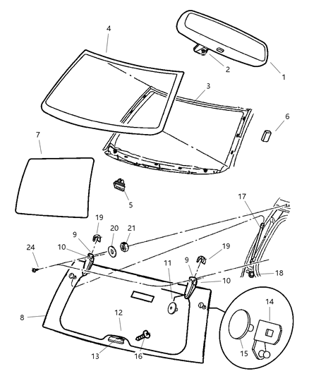 2003 Jeep Grand Cherokee Cover-Hinge Diagram for 4717487AB
