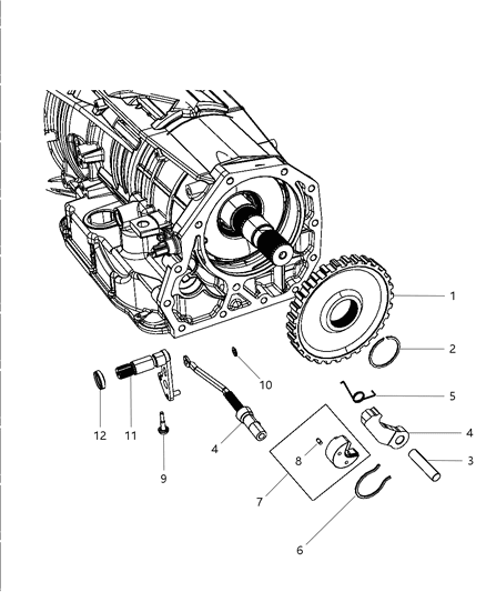 2009 Chrysler Aspen Parking Sprag & Related Parts Diagram