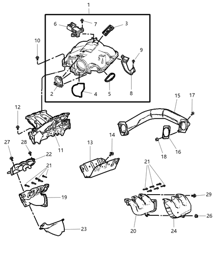 2003 Chrysler Voyager Exhaust Manifold Crossover Diagram for 4781042AD