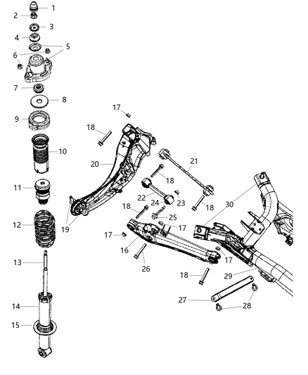 2015 Jeep Compass Suspension - Rear Diagram
