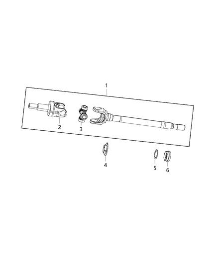 2010 Jeep Wrangler Shaft, Axle Diagram 1