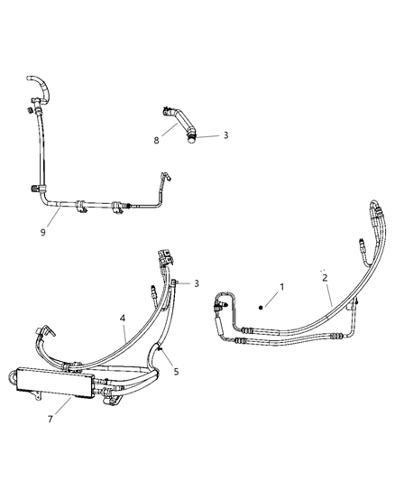 2008 Jeep Liberty Line-Power Steering Return Diagram for 52125388AD