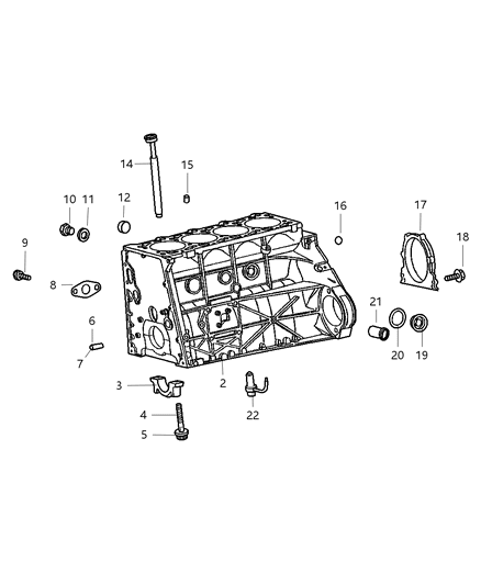 2007 Chrysler PT Cruiser Cylinder Block & Hardware & Related Parts Diagram 2