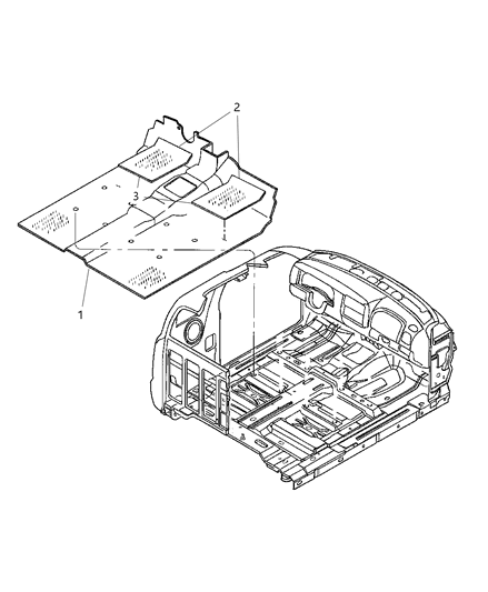 2001 Dodge Dakota Mat Kit-Floor - Front Diagram for 82206515