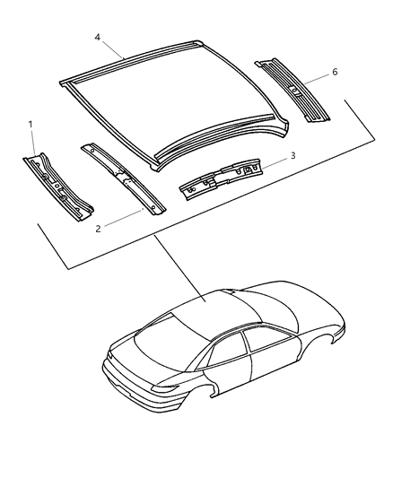 1999 Chrysler Cirrus Roof Panel Diagram