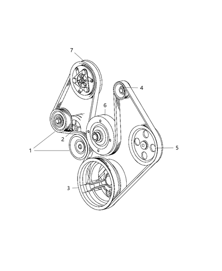 2009 Dodge Nitro Pulley & Related Parts Diagram 2
