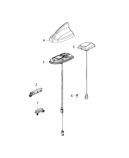 2016 Dodge Charger Antenna-Cable & Base Assembly Diagram for 5SP33DX8AA