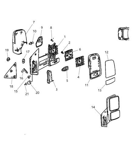 2008 Dodge Sprinter 3500 Outside Rear View Mirror Diagram for 68042985AA