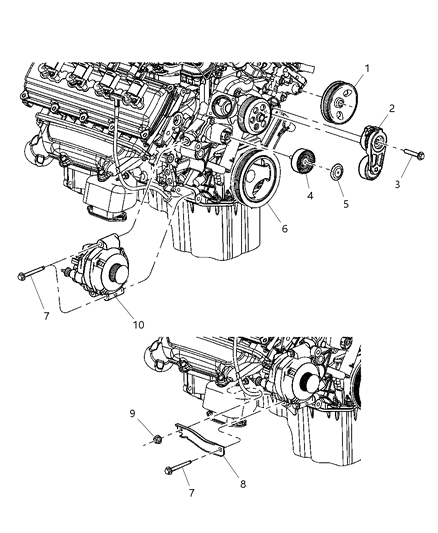 2006 Dodge Charger Drive Pulleys Diagram 3