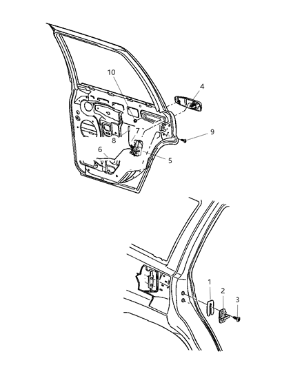 2007 Jeep Grand Cherokee Link-Inside Handle To Latch Diagram for 5166842AA