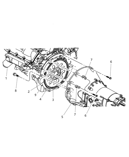 2005 Jeep Grand Cherokee Trans-With Torque Converter Diagram for 52108421AA