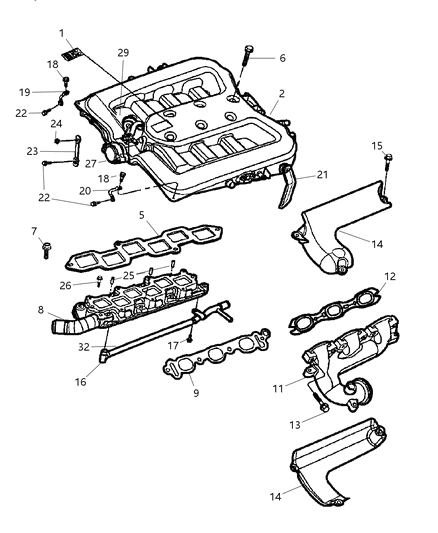 2004 Dodge Intrepid Shield-Exhaust Manifold Diagram for 4663861