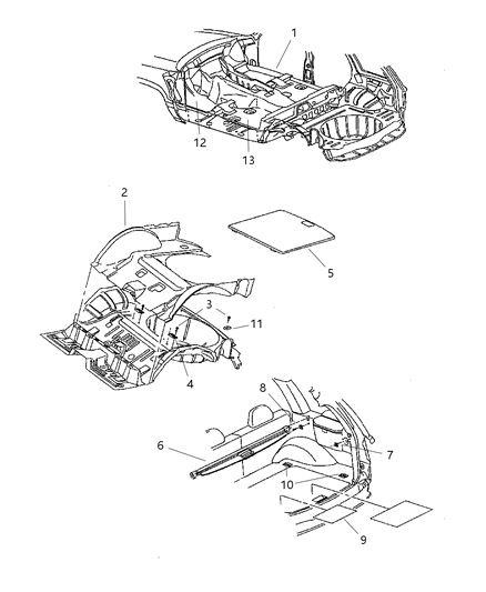 2002 Jeep Grand Cherokee Mat Kit-Floor - Rear Diagram for 82207428
