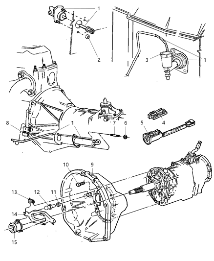 1997 Jeep Cherokee Hydraulic Control Clutch Actuator Diagram for 52107654