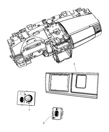 2008 Chrysler Town & Country Bezel-HEADLAMP Switch Diagram for 1ED371AAAA
