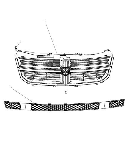 2007 Dodge Avenger Grille & Related Parts Diagram