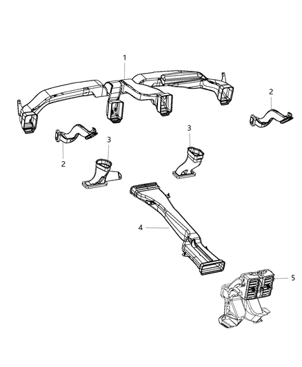 2017 Jeep Grand Cherokee Duct-Center Distribution Diagram for 68196084AB