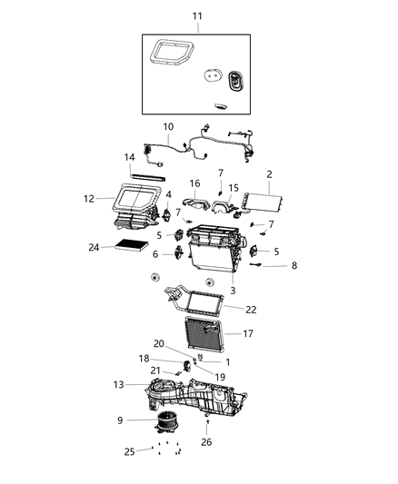 2020 Jeep Wrangler A/C & Heater Unit Diagram 3