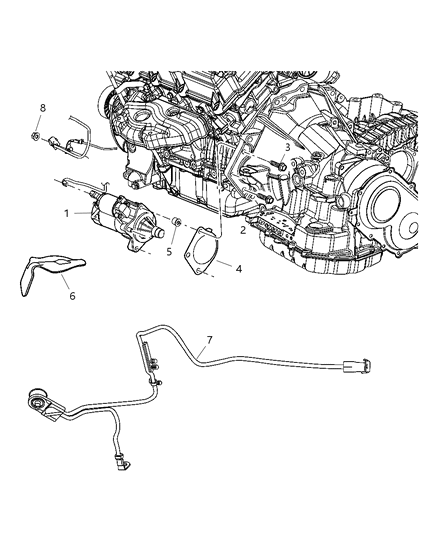 2006 Chrysler Sebring Engine Starter Diagram for RX606875AE