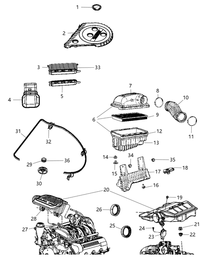 2011 Ram 1500 Cover-Air Cleaner Diagram for 53032405AC