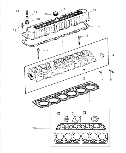 2006 Jeep Wrangler Cover-Cylinder Head Diagram for 53020323AB