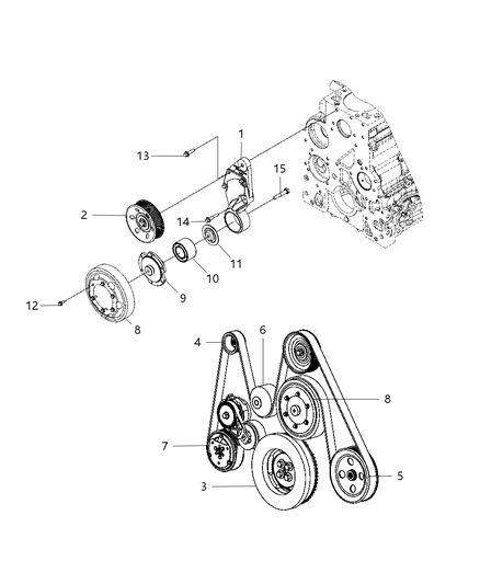 2010 Dodge Ram 3500 PULLEY-A/C Compressor Diagram for 68078146AA