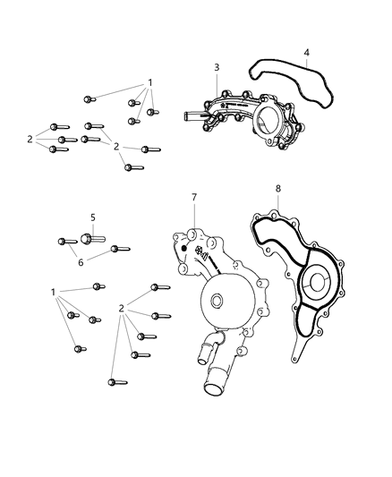 2021 Dodge Durango Water Pump & Related Parts Diagram 1