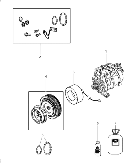 2009 Dodge Challenger PULLY Kit-A/C Compressor Diagram for 5140426AA