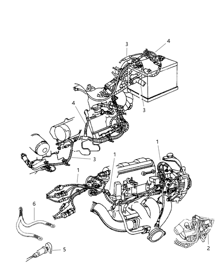 2004 Chrysler 300M Wiring - Engine & Related Parts Diagram
