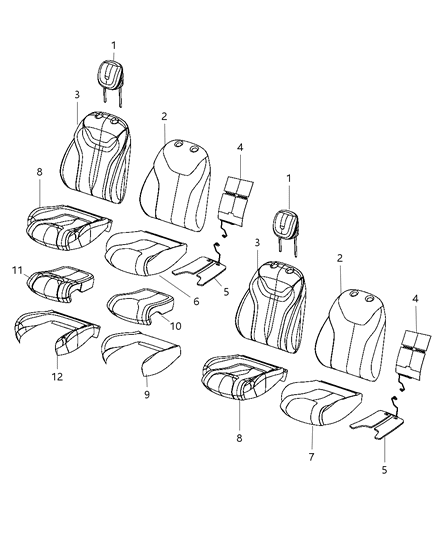 2013 Dodge Dart Cover-Front Seat Cushion Diagram for 5LJ07DX9AA