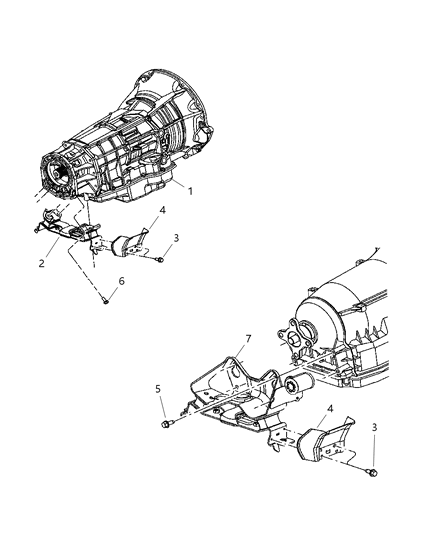 2006 Jeep Grand Cherokee INSULATOR-Transmission Support Diagram for 52089932AG