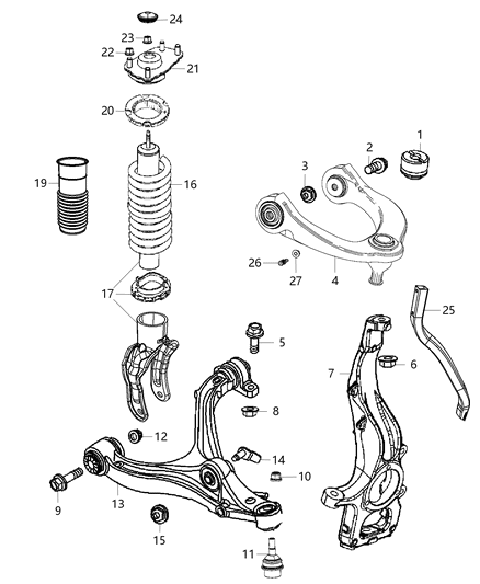 2014 Jeep Grand Cherokee ABSORBER-Suspension Diagram for 68139497AD