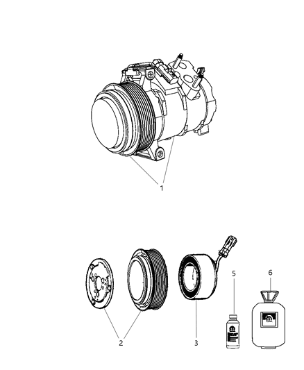 2009 Jeep Grand Cherokee PULLEY-A/C Compressor Diagram for 68000599AA