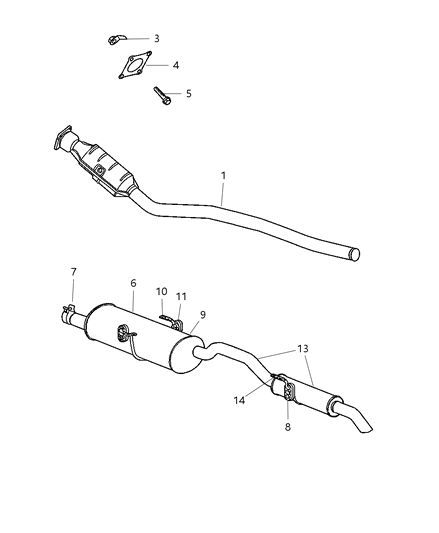 2007 Chrysler Town & Country Catalytic Converter Diagram for 5110124AA