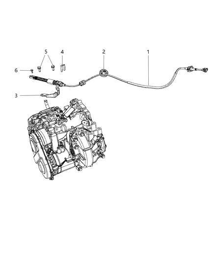 2012 Dodge Grand Caravan Gearshift Lever, Cable And Bracket Diagram