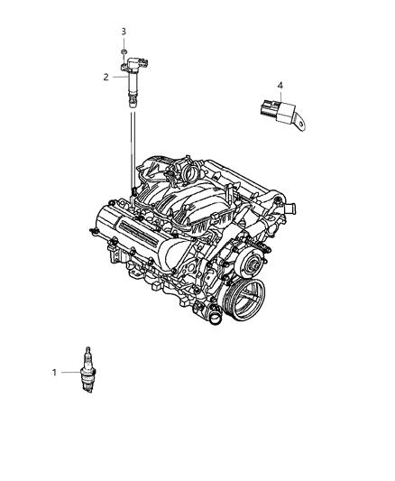 2014 Chrysler Town & Country Spark Plugs, Ignition Coil Diagram
