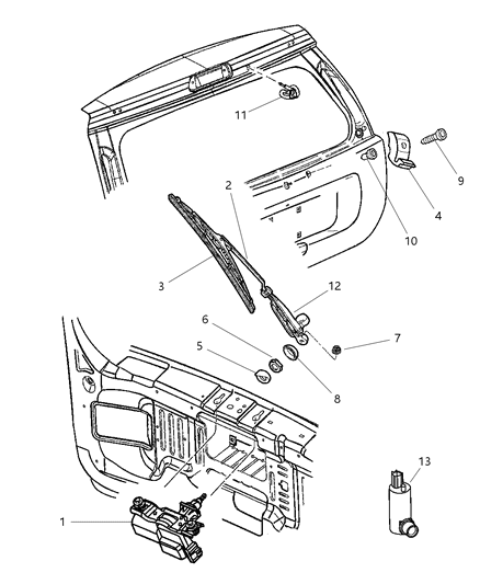 2003 Jeep Grand Cherokee Rear Wiper & Washer System Diagram