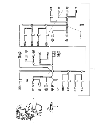 1998 Dodge Viper Bracket-Wire Harness Diagram for 4848860AA