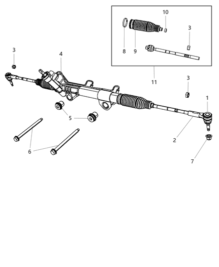 2011 Ram 2500 Tie Rod-Outer End Diagram for 5073582AC