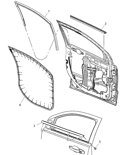 2007 Jeep Compass WEATHERSTRIP-Front Door Mounted Diagram for 5074645AC