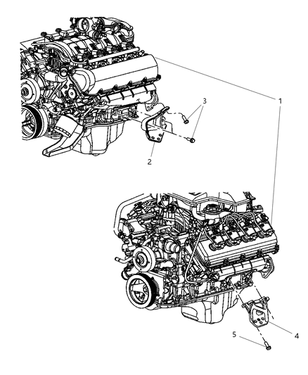 2007 Chrysler Aspen Pinion Nose Brackets To Engine Diagram
