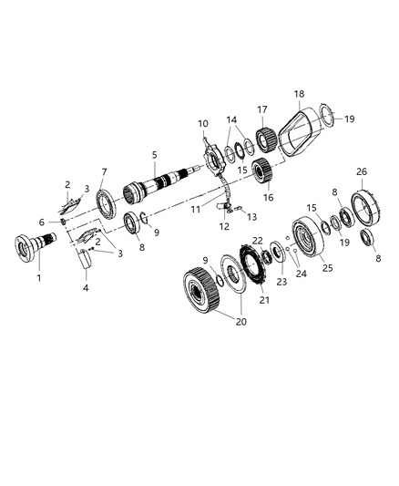 2014 Chrysler 300 Bearing-Input Gear Diagram for 68055259AA