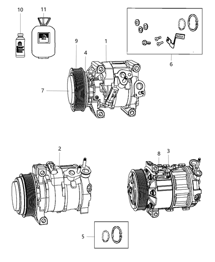 2013 Dodge Journey PULLY Kit-A/C Compressor Diagram for 68087443AB